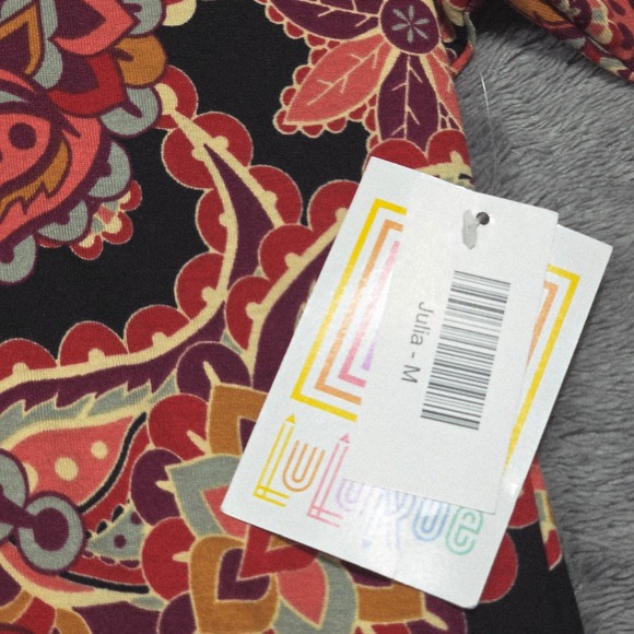 NEW LuLaRoe Julia Dress Medium Paisley Print Casual Short Sleeve Size M - Picture 7 of 8